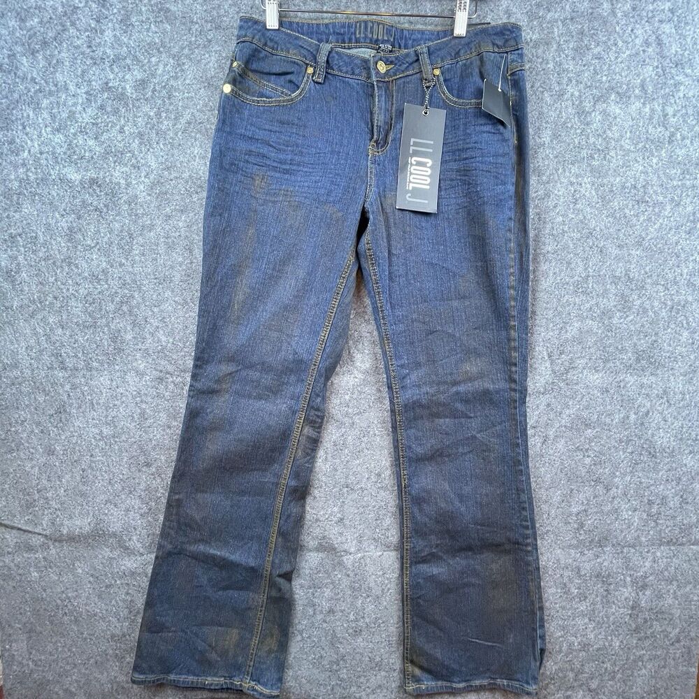 LL Cool J Jeans Women 11 Bootcut Straight Foil Stretch Streets of Gold Y2K Sears